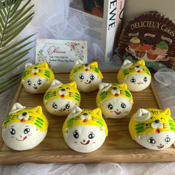 Bánh bao hình con mèo 